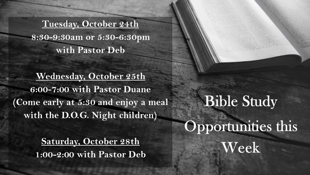 Bible Study Opportunities This Week